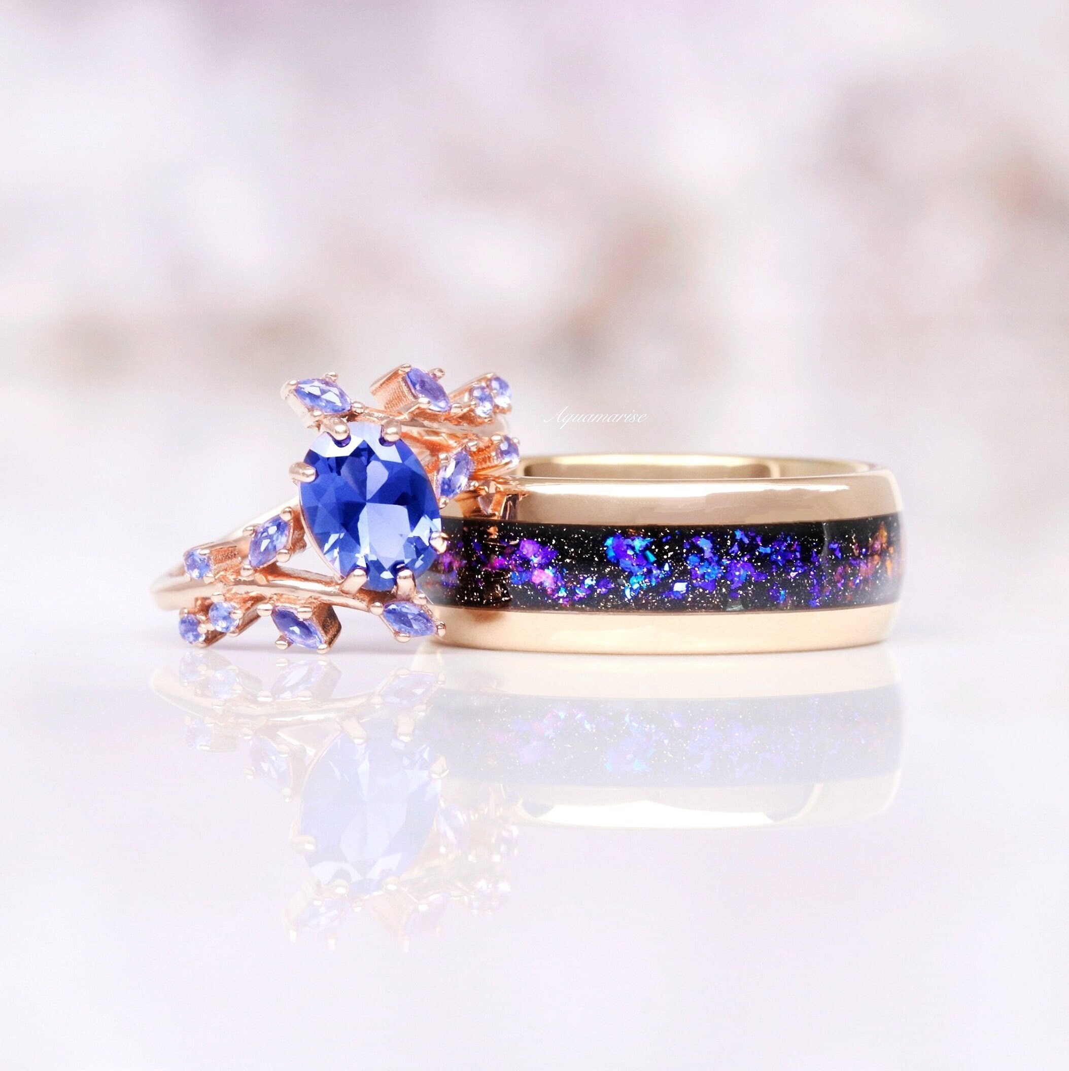 Sapphire Couple Ring Etsy