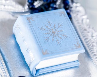 Winter Court Book Ring Box - Frost Sky Blue, ACOTAR Inspired Proposal Box, Fantasy Engagement Gift for Book Lovers, Dainty Ring Box