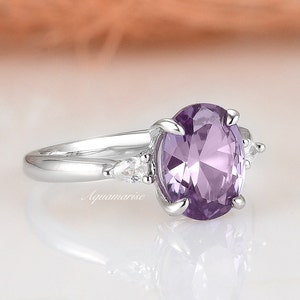 Oval Alexandrite Ring 925 Sterling Silver Color Changing Alexandrite ...