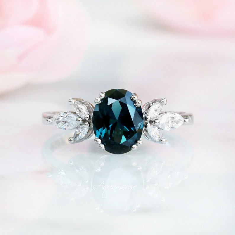 Eva London Blue Topaz Ring- Sterling Silver Ring- Engagement Ring- Promise Ring- November Birthstone- Blue Gemstone- Birthday Gift For Her 