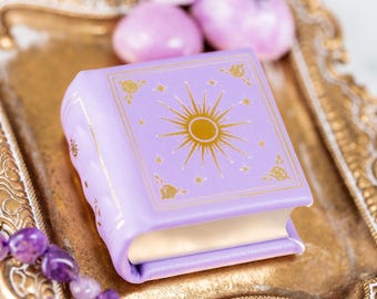 Dawn Court Book Ring Box – ACOTAR Inspired Rose Glow Pink Proposal Box, Fairytale Engagement Ring Box for Book Lovers, Dainty Ring Gift