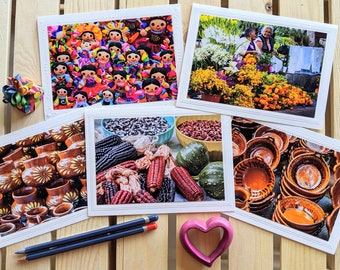 Mexican Markets — Travel Photography — 5 Blank Greeting Cards