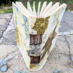Handmade Journal – Softcover Notebook - Ecoprint Cover & Recycled Paper