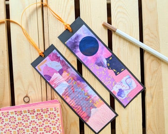 Collage Bookmarks — Handmade Paper Bookmarks — Blue River Collage