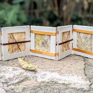 Handmade Jacob’s Ladder – Eco-Printed & Amate Paper - 6 Panel Artist Book