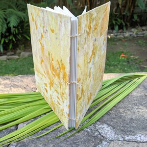 Handmade Journal – Hardcover Notebook - Ecoprint Cover & Recycled Paper