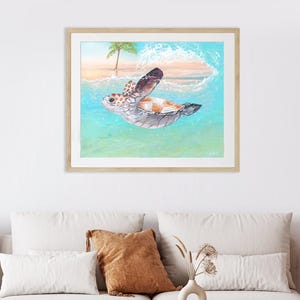 Sea Turtle Art Prints, Coastal Wall Decor, Nautical Art, Tropical decor, Sea Turtle Print, Beach House Decor, Coastal Art Prints image 1