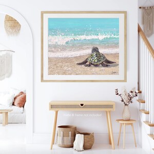 Sea Turtle Art Prints, Coastal & Tropical Wall Decor, Nautical Art, Baby Sea Turtle Wall Art, Sea Turtle Decor, Beach Home Decor, Ocean Art