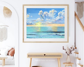 Morning Sunrise Wall Art, Coastal wall decor, Interior design wall art, Sunrise Painting, Beach & Tropical Prints, Nautical Prints, Bathroom