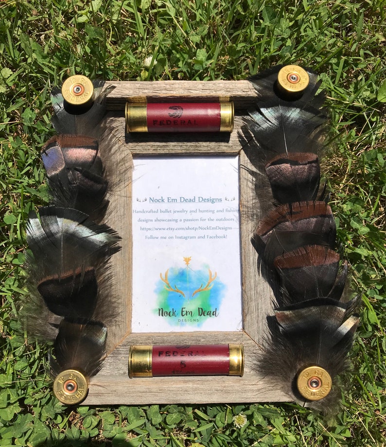 Turkey Feather and Shotgun Shell Picture Frame Turkey Hunting Etsy