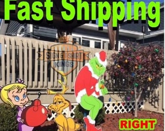 stealing christmas lights yard art decor creeping right facing grinch max cindy lou - Grinch Christmas Yard Decorations stealing christmas lights yard art decor creeping right facing grinch max cindy lou - Grinch Christmas Yard Decorations