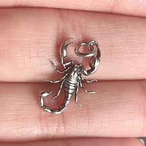 Small Melusine Solid 925 Sterling Silver Scorpion Scorpio Zodiac Birthday Gift Charm