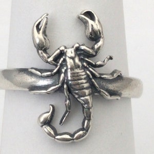 Melusine Solid 925 Sterling Silver Scorpion Scorpio Zodiac Birthday Gift Ring