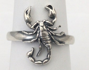 Melusine Solid 925 Sterling Silver Scorpion Scorpio Zodiac Birthday Gift Ring
