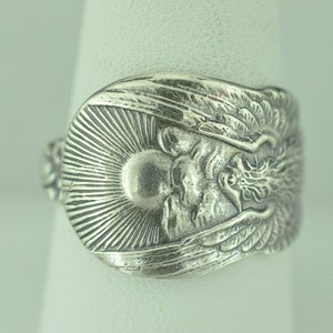Solid 925 Sterling Silver Chicago Phoenix Adjustable Spoon Ring