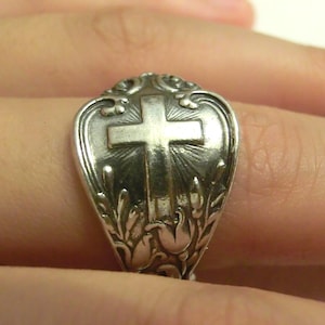 アクセサリー Floral Cross Ring #15 SILVER 925 Floral Cross Ring - Etsy