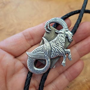 Melusine Solid 925 Sterling Silver Capricorn Zodiac Birthday Gift    Zodiac Bolo Tie