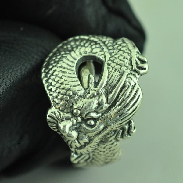 Beautiful 925 Sterling Silver Asian Dragon Spoon Ring