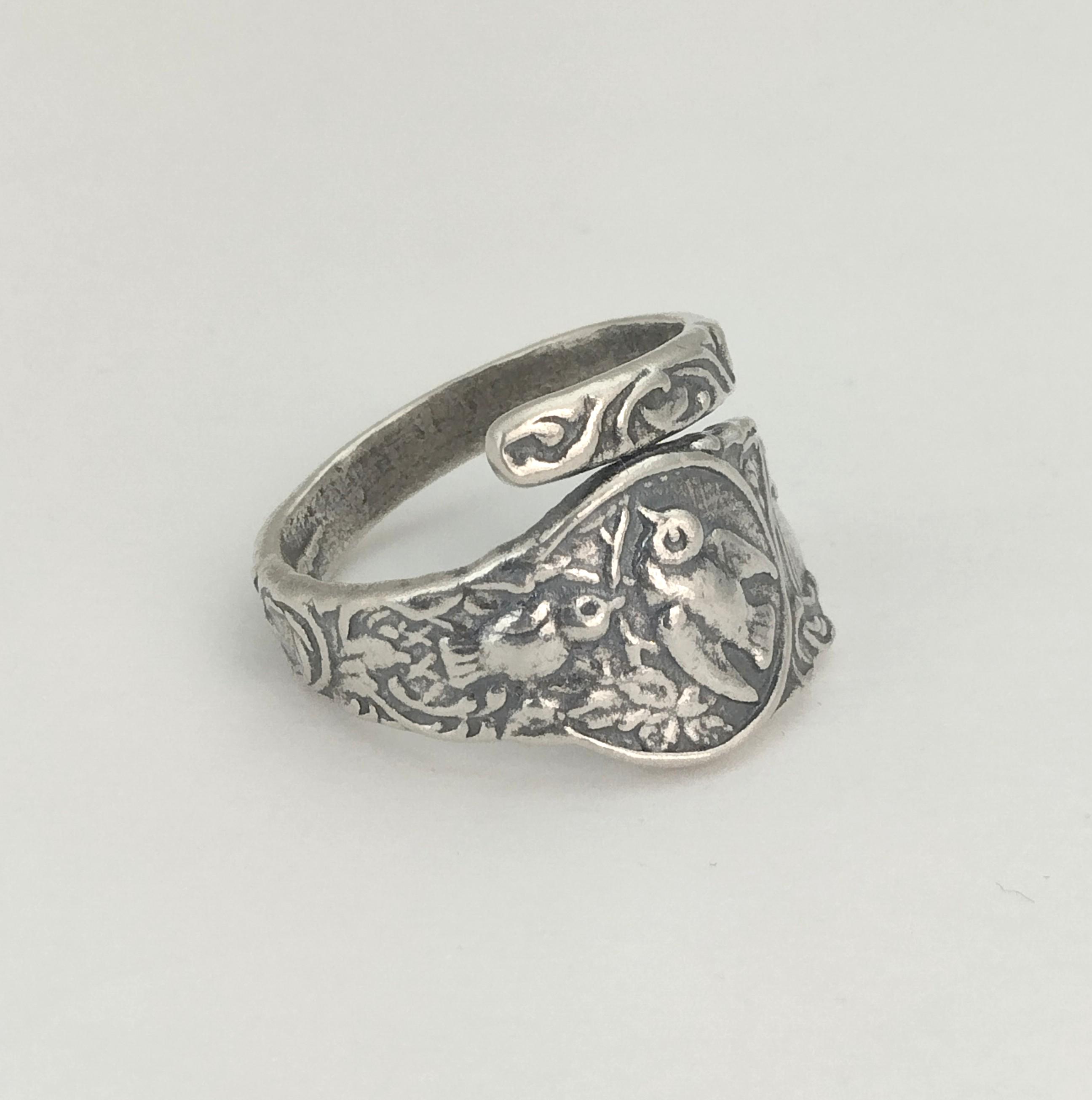 Solid 925 Sterling Silver Birds Nest Adjustable Spoon Ring - Etsy