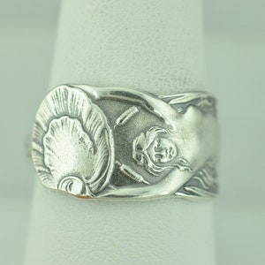 Dainty Solid 925 Sterling Silver Twin-Tailed Mermaid Melusine Adjustable Spoon Ring
