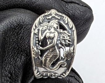 Melusine Solid 925 Sterling Silver Virgo Zodiac Birthday Adjustable Spoon Ring