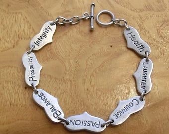 925 Pure Silver Hope Integrity and Health Bracelet