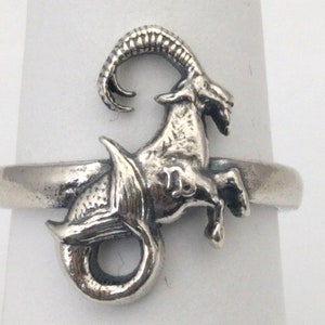 Melusine Solid 925 Sterling Silver Capricorn  Zodiac Birthday Gift Ring