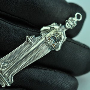 Solid 925 Sterling Silver Justitia Justice Goddess Pendant