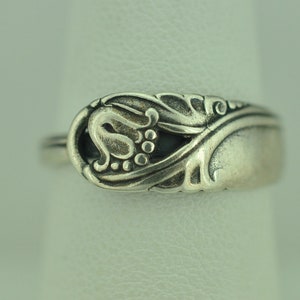 Dainty Solid 925 Sterling Silver Flower Floral Adjustable Spoon Ring