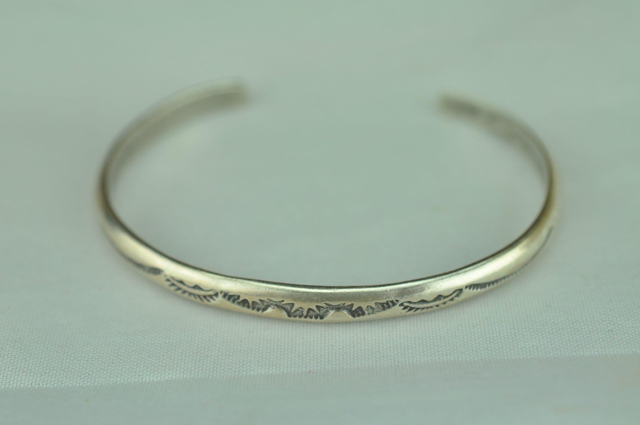 5 1/2'' Dainty Solid 925 Sterling Silver Pattern Cuff Bracelet