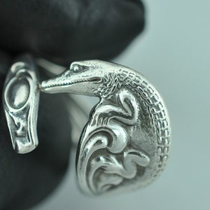 Solid 925 Sterling Silver  Alligator Adjustable Spoon Ring