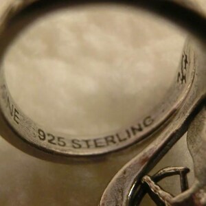 Anillo ajustable de plata de ley 925 maciza con diseño de arquero de Sagitario y cuchara de cumpleaños. imagen 6