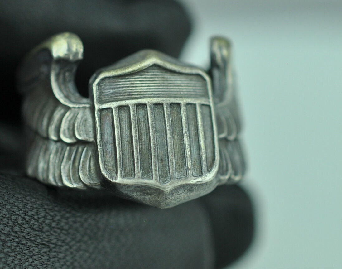 Solid 925 Sterling Silver US Air Force Pilot Wings Ring - Etsy