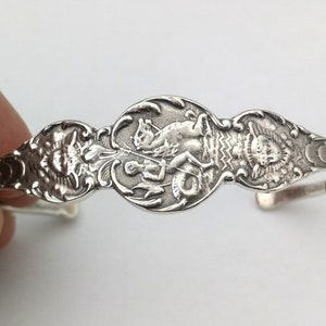 5 3/4'' Solid 925 Sterling Silver Aquarius Zodiac Angel Birthday Cuff Bracelet