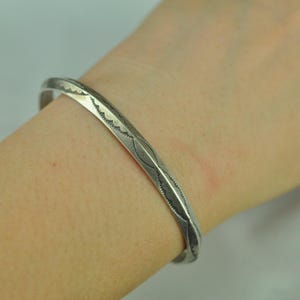 5 1/2'' Dainty Solid 925 Sterling Silver Pattern Cuff Bracelet