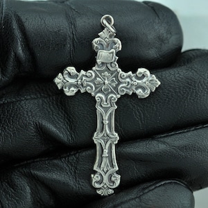 Solid 925 Sterling Silver Cross Amulet Charm Or Pendant