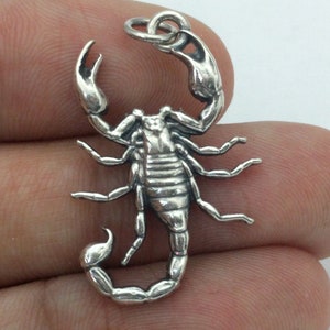 Melusine Solid 925 Sterling Silver Scorpion Scorpio Zodiac Birthday Gift Pendant