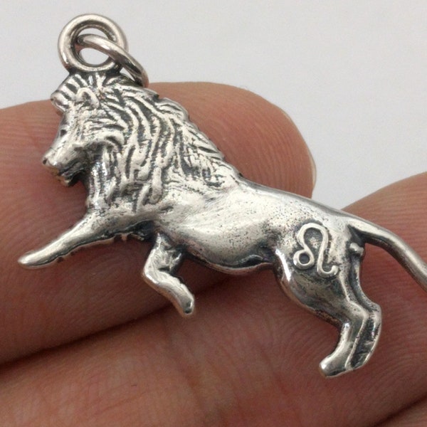 Melusine Solid 925 Sterling Silver Leo Lion Zodiac Birthday Gift Pendant