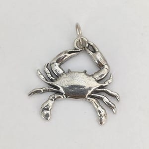 Melusine Solid 925 Sterling Silver Cancer Crab Zodiac Birthday Gift Pendant Charm