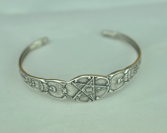 6'' Solid 925 Sterling Silver Freemason Masonic Eastern Star Ruth Cuff Bracelet