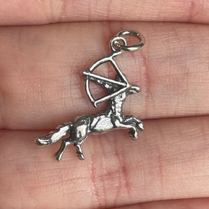 Small Melusine Solid 925 Sterling Silver Sagittarius Archer Zodiac Birthday Gift Charm