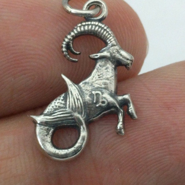 Small Melusine Solid 925 Sterling Silver Capricorn Zodiac Birthday Gift Charm