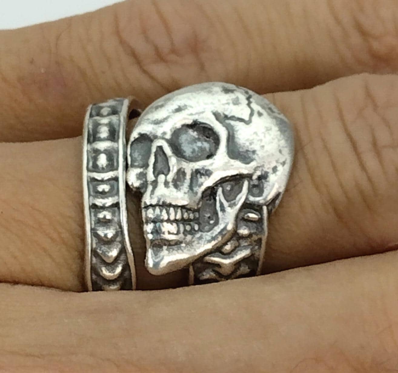 Bague Crâne En Argent Sterling 925 Signée Deadringer - Occasion Très Bon état - Taille 10