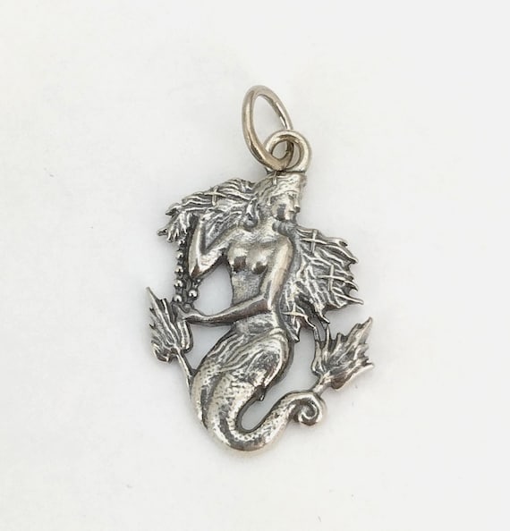 Melusine Virgo Mermaid Zodiac Birthday Gift Pendant Charm Solid 