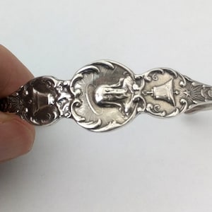 5 3/4&#39;&#39;Solid 925 Sterling Silver Jesus Cuff Bracelet