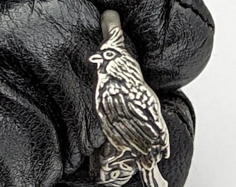 Melusine Solid 925 Sterling Silver Cardinal Bird Adjustable Spoon Ring Style