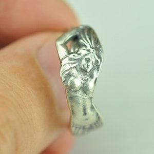 Dainty Solid 925 Sterling Silver Girl Adjustable Spoon Ring