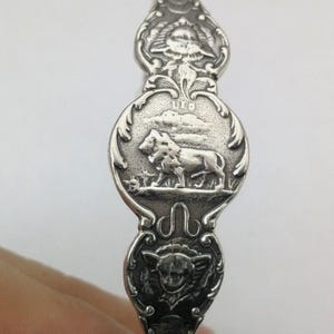 13 cm solides 925 Sterling Silber Löwe Löwe Sternzeichen Engel Geburtstagsmanschette Armband