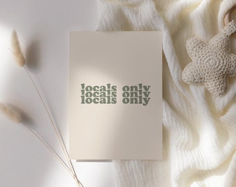 locals only print | green surf cottage art | coastal beach house decor | coastal cowgirl | surf nursery art