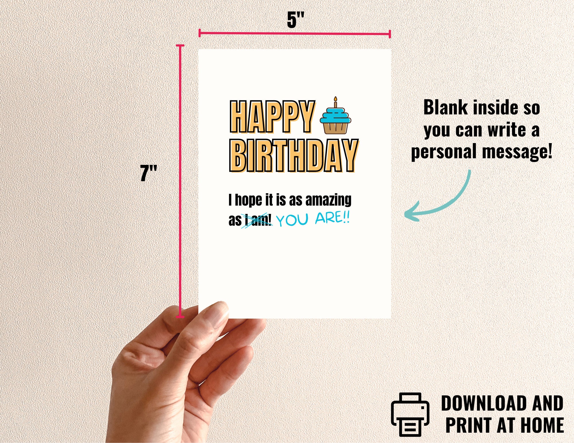 Huxters Happy Birthday Karte – 'Happy Birthday To My Human Bean', A5, 350gsm, Mit Umschlag
